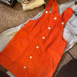 Wonder Nation Vibrant Orange Corduroy Dress